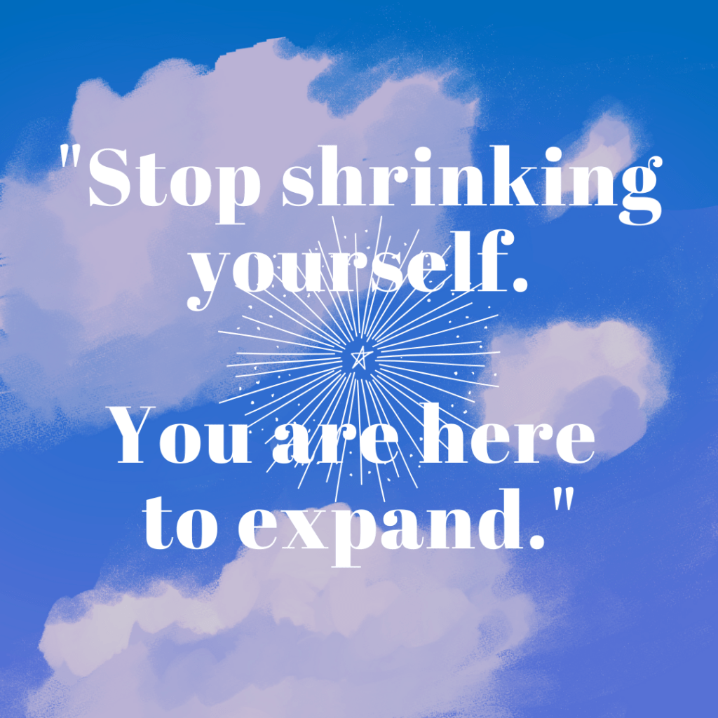 stop shrinking yourself